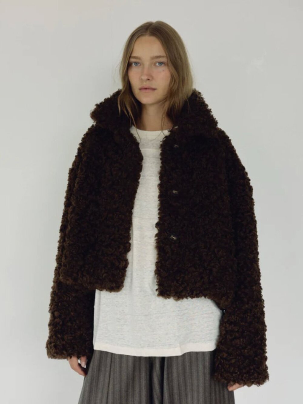 Faux Fur Coat in Espresso from Boheme Goods, Brand New